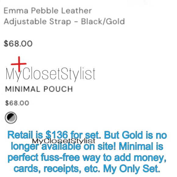 BANDOLIER Black Leather Zip Pouch Crossbody Purse! Gold Zipper ADJUSTABLE STRAP - Picture 4 of 8